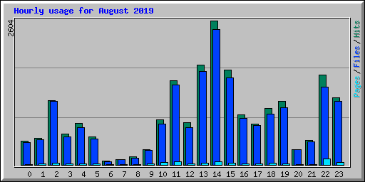 Hourly usage for August 2019